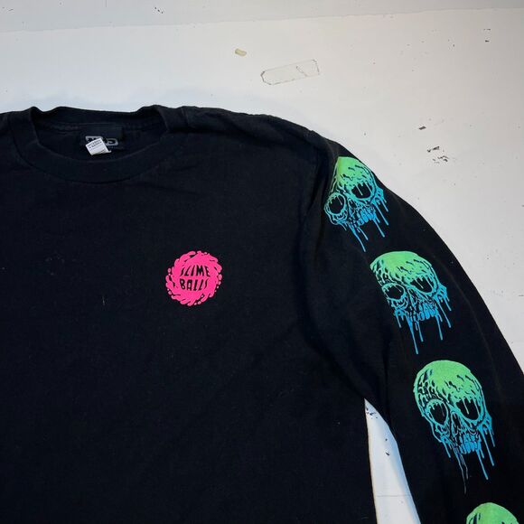 NHS SLIME BALLS SKATE SKATEBOARD WHEELS Long Sleeve T SHIRT Sz Mens  S - Picture 2 of 4